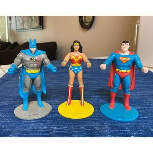 Vintage Batman Superman Wonder Woman Cup Holder BURGER KING 1988 878A